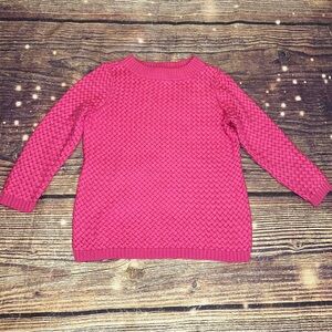 Talbots vibrant pink textured crewneck sweater with 3/4 sleeves. Large. VGUC.